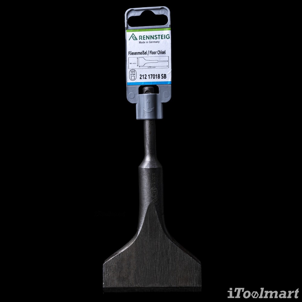 ดอกสกัดแบน มุม 20° offset RENNSTEIG 212 17018 SB ขนาด 80 mm ยาว 170 mm ก้าน SDS plus