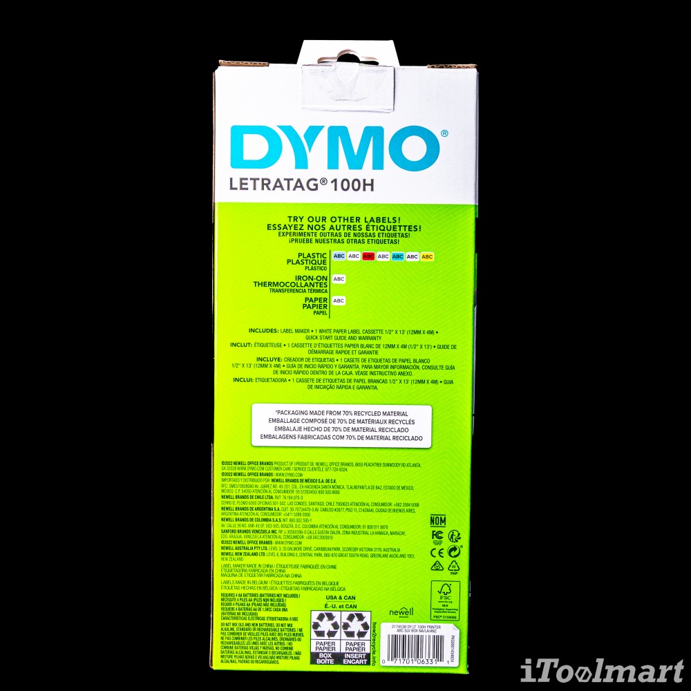 เครื่องพิมพ์ตัวอักษร DYMO 2174538 LT-100H (แป้นพิมพ์ ABC) สีเทา