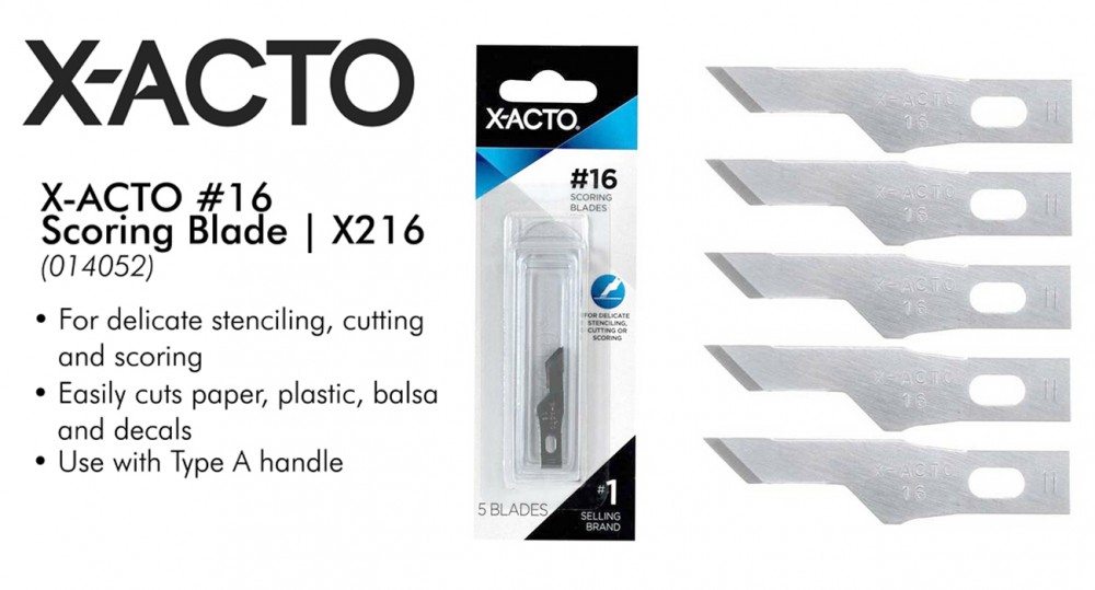 ใบมีด X-ACTO TYPE A No.16 Scoring X216 (ชุด 5 ใบ)