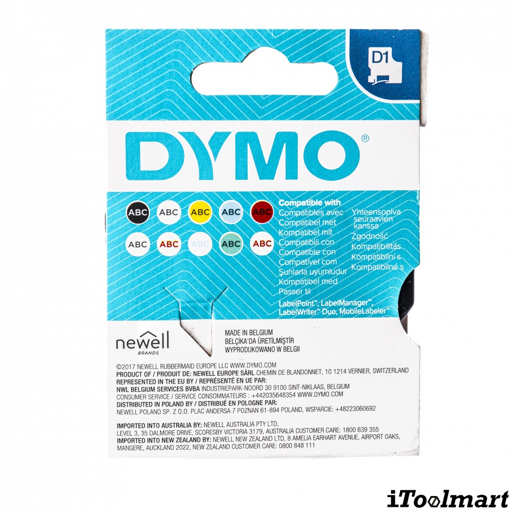 Dymo D1 6MMX7M-TAPE BLACK/WHITE S0720780