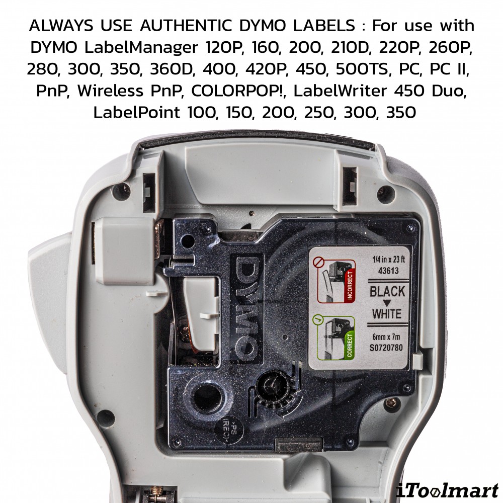 Dymo D1 6MMX7M-TAPE BLACK/WHITE S0720780
