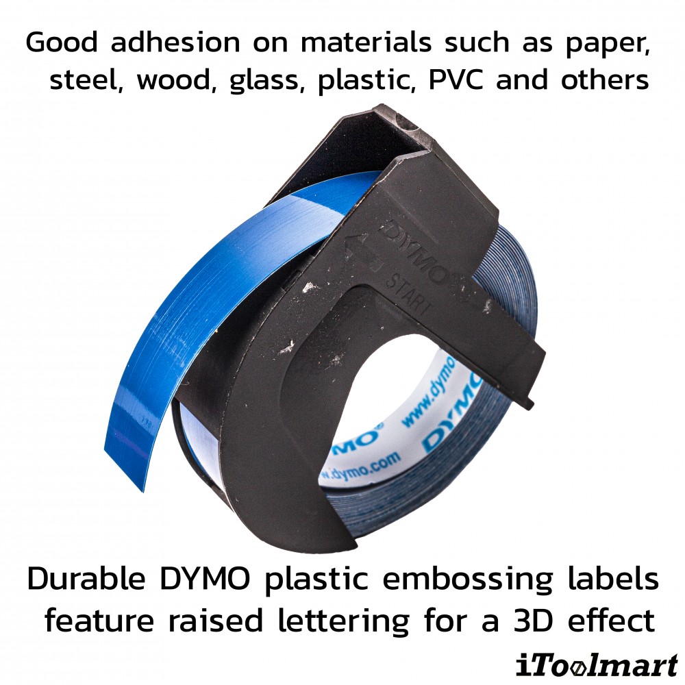 DYMO 520106 Tape global DY EMB 9 mm. x 3 m. BLUE (10Pcs.)