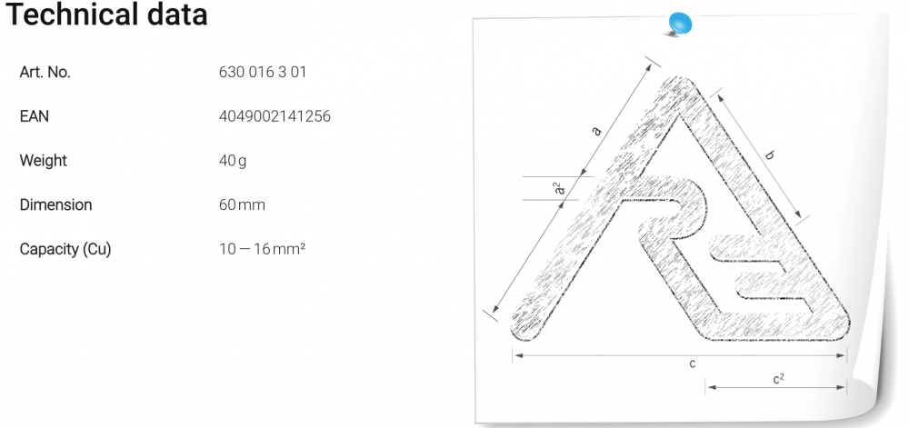 ชุดหัวย้ำ ดายย้ำ Locator 50.016 For MTA Rennsteig 630 016 3 01 สำหรับคีมย้ำสายไฟ ไฮดรอลิค APZ 50, HPZ 50.1