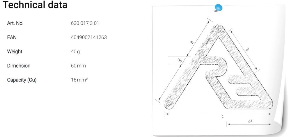 ชุดหัวย้ำ ดายย้ำ Locator 50.017 For MTA Rennsteig 630 017 3 01 สำหรับคีมย้ำสายไฟ ไฮดรอลิค APZ 50, HPZ 50.1