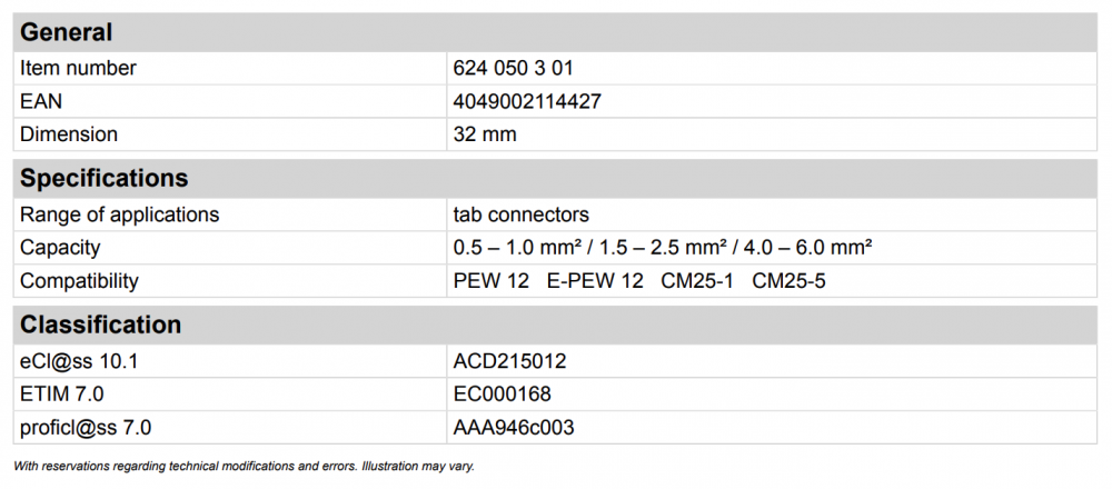 หัวย้ำ ดายย้ำ Locator Rennsteig 624 050 3 01 สำหรับเครื่องย้ำ PEW 12, E-PEW 12, CM 25-1, CM 25-5