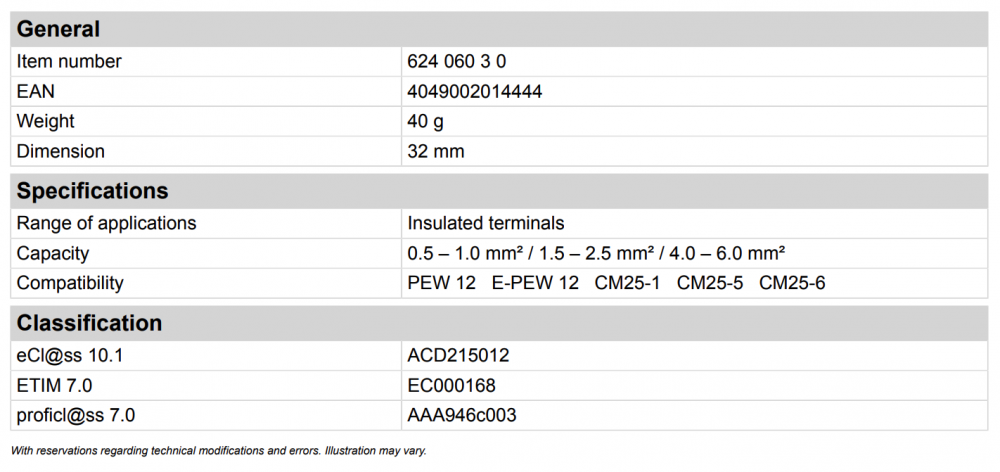 หัวย้ำ ดายย้ำ Rennsteig 624 060 3 0 สำหรับเครื่องย้ำ PEW 12, E-PEW 12, CM 25-1, CM 25-5, CM 25-6
