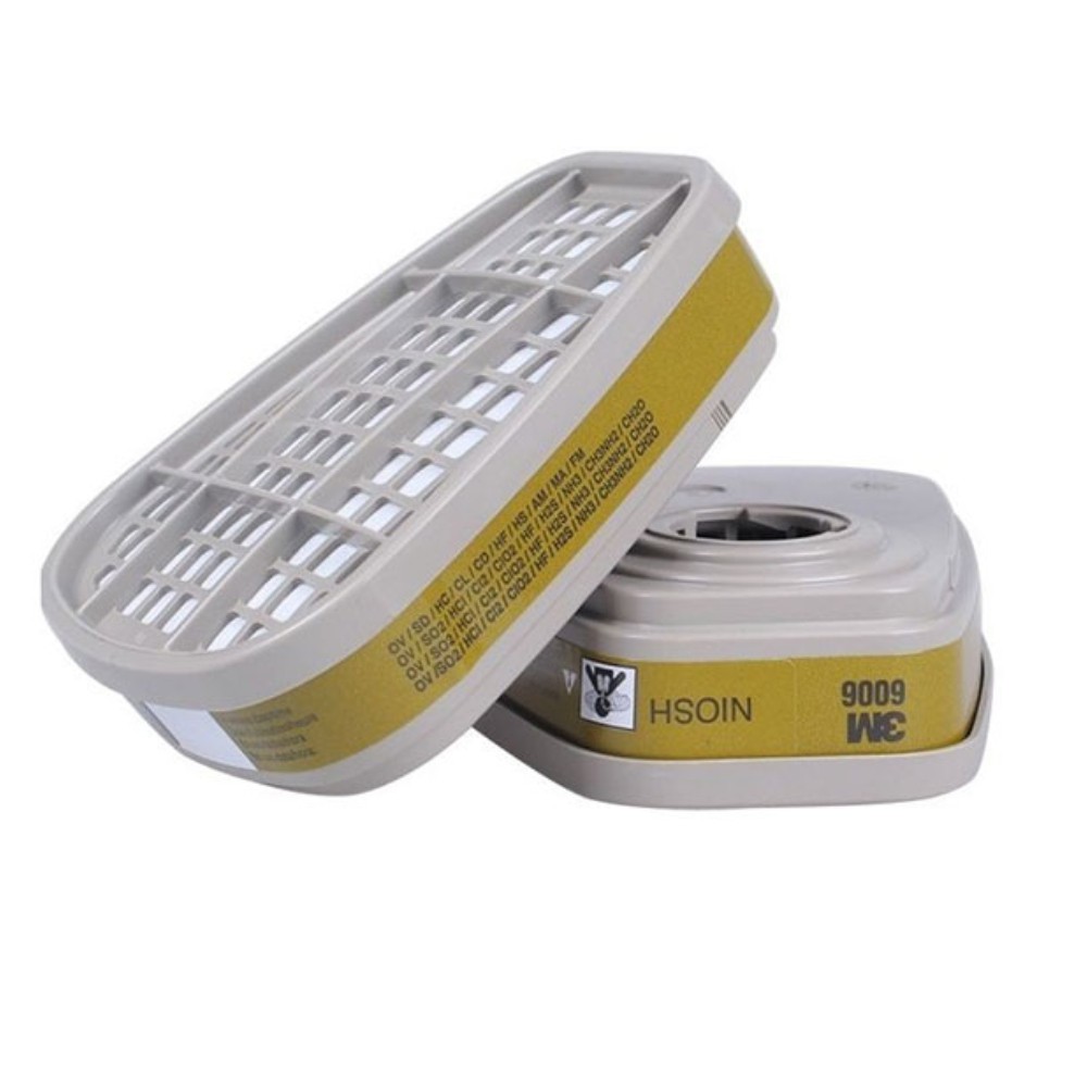 ตลับกรอง 3M 6006 ตลับกรองป้องกันไอระเหยสารตัวทำละลาย กรดแก๊ส ไอฟอร์มัลดีไฮด์ และไอแอมโมเนีย (2ชิ้น)