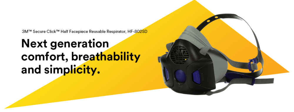 หน้ากากกันสารเคมี 3M HF-802SD หน้ากากไส้กรองคู่พร้อมลำโพงขนาดจิ๋ว ขนาดกลาง