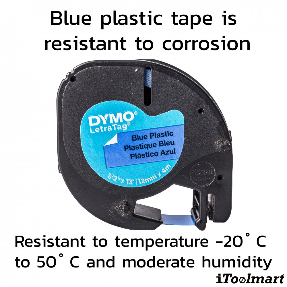 Tape plastic DYMO S0721650 Letratag 12 mm. x 4 m. BLUE