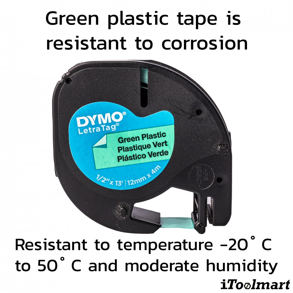 Tape plastic DYMO S0721640 Letratag 12 mm. x 4 m. GREEN