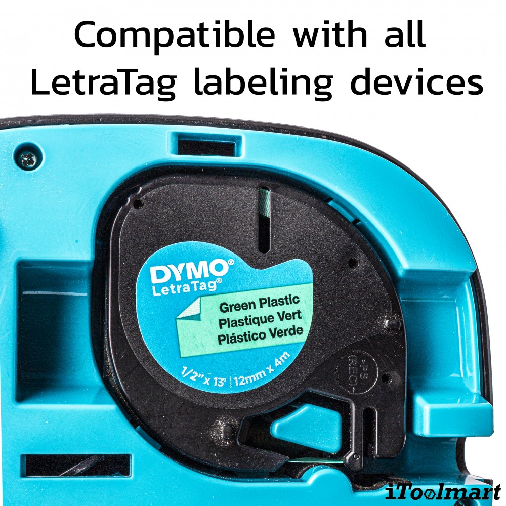 Tape plastic DYMO S0721640 Letratag 12 mm. x 4 m. GREEN