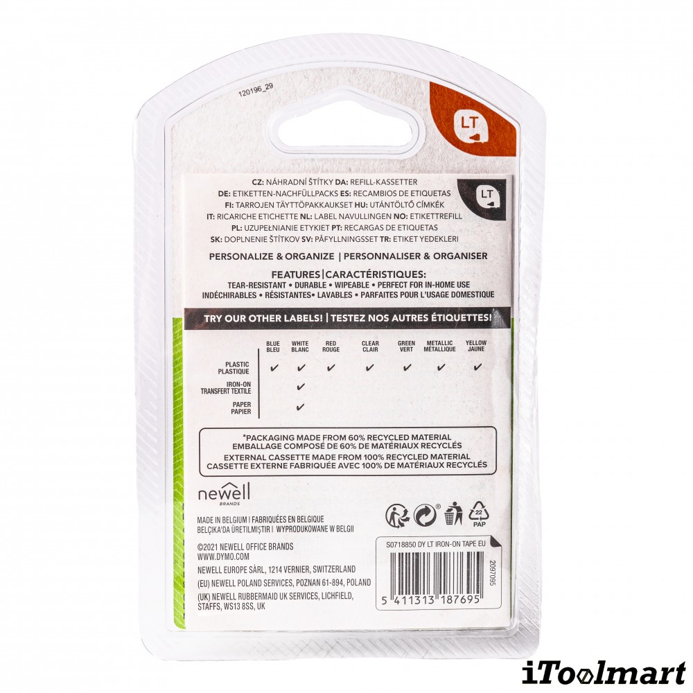 Tape DYMO S0718850 Letratag IRON-ON 12 mm. x 2 m.