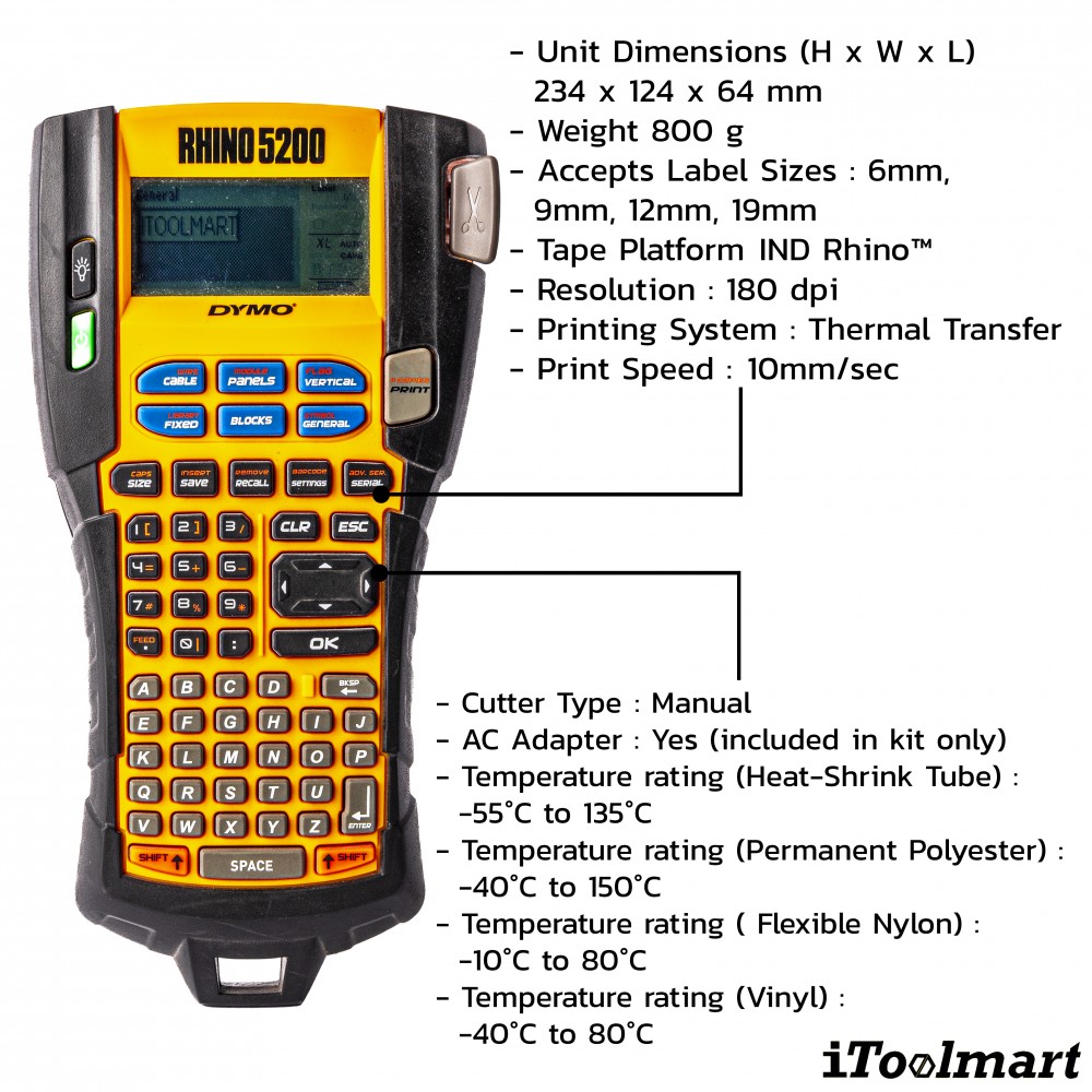 DYMO Rhino 5200 QWERTY 19MM EU