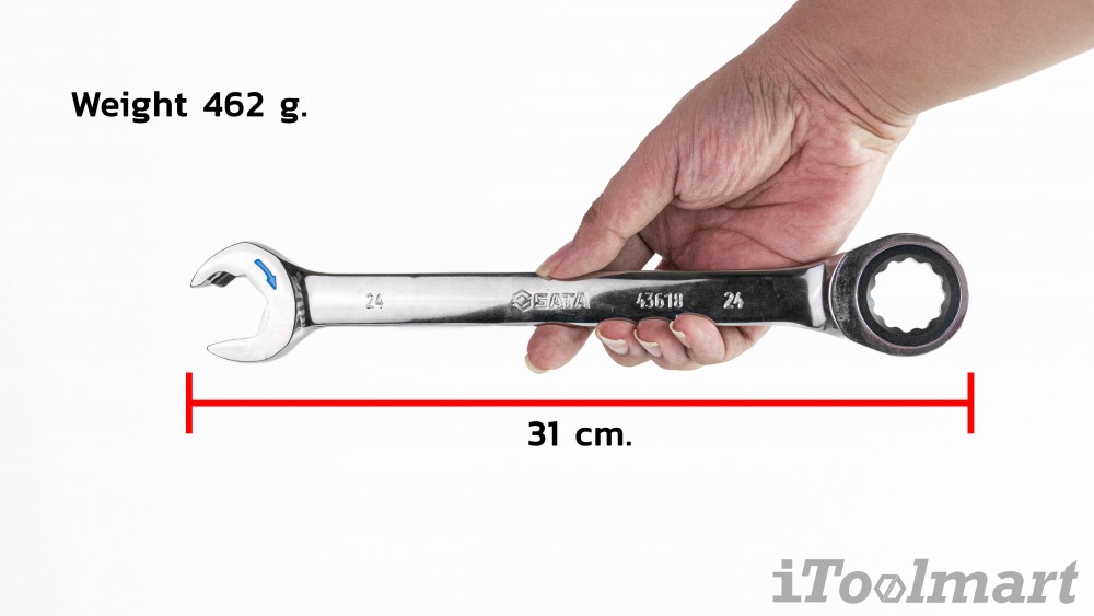 ประแจแหวนข้าง-ปากตายเกียร์ 24 mm. SATA 43618