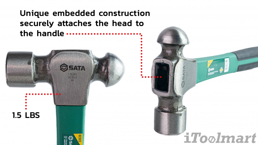ค้อนหัวกลมด้ามไฟเบอร์กลาส SATA 92303 1.5 LBS.