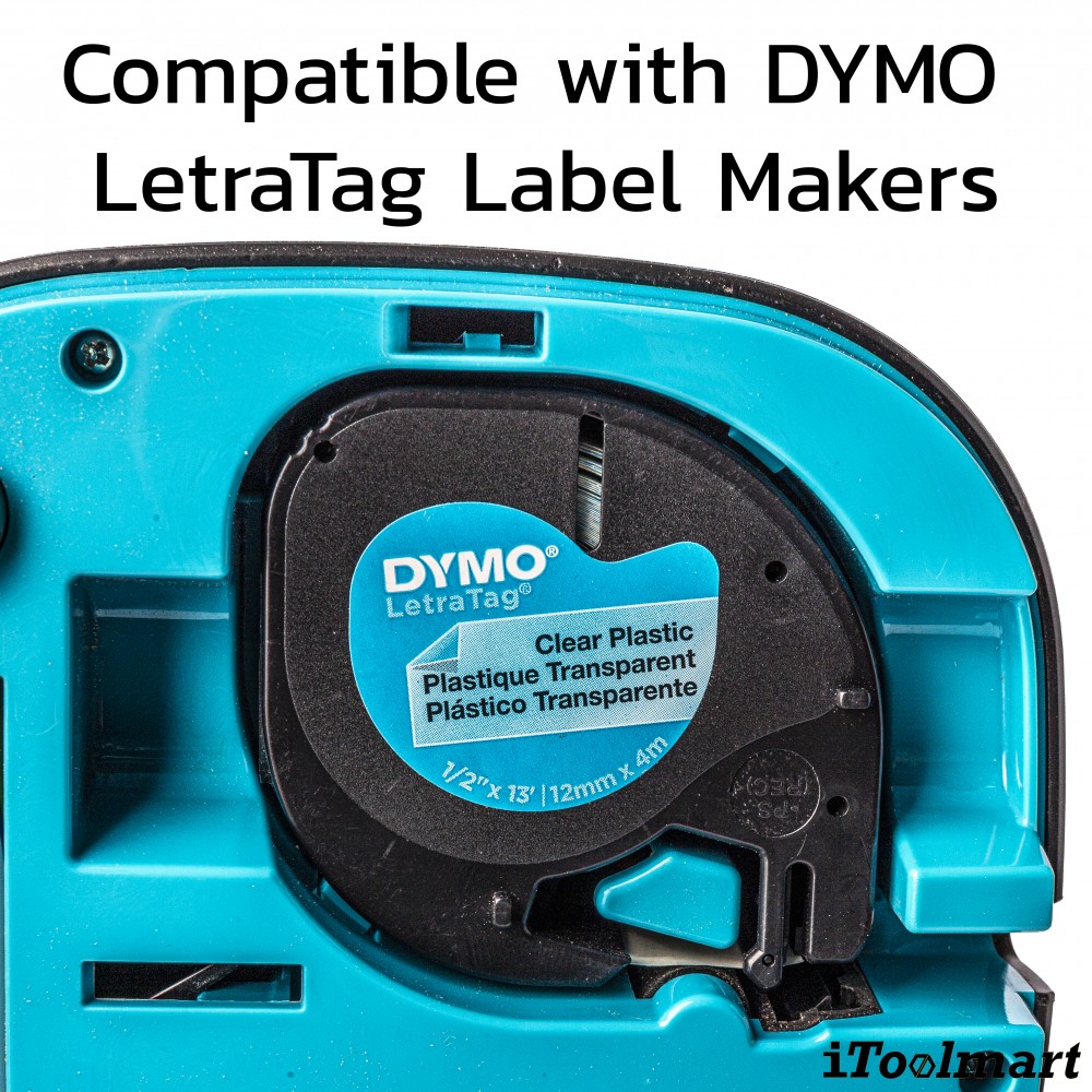 TAPE PLASTIC DYMO S0721530 LETRATAG 12 mm. x 4 m. CLEAR