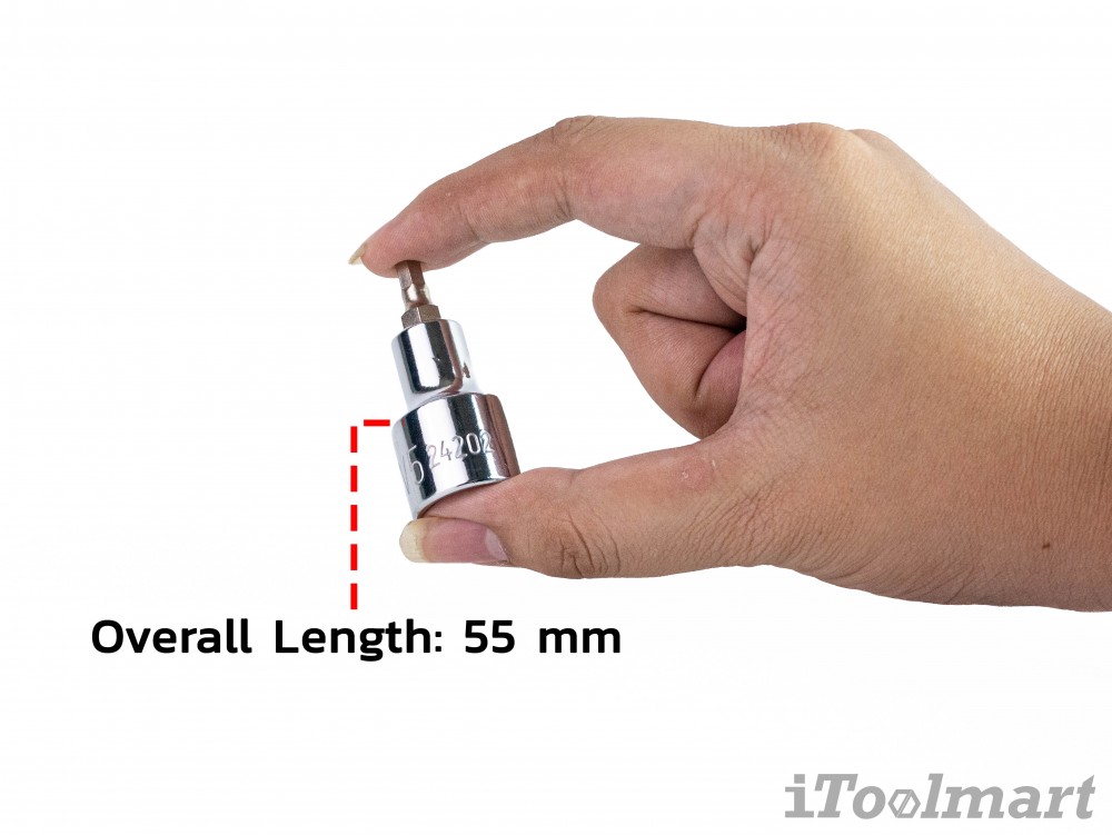 ลูกบล็อกเดือยโผล่ หกเหลี่ยม 1/2 นิ้ว SATA 24202 ขนาด 5x50 mm