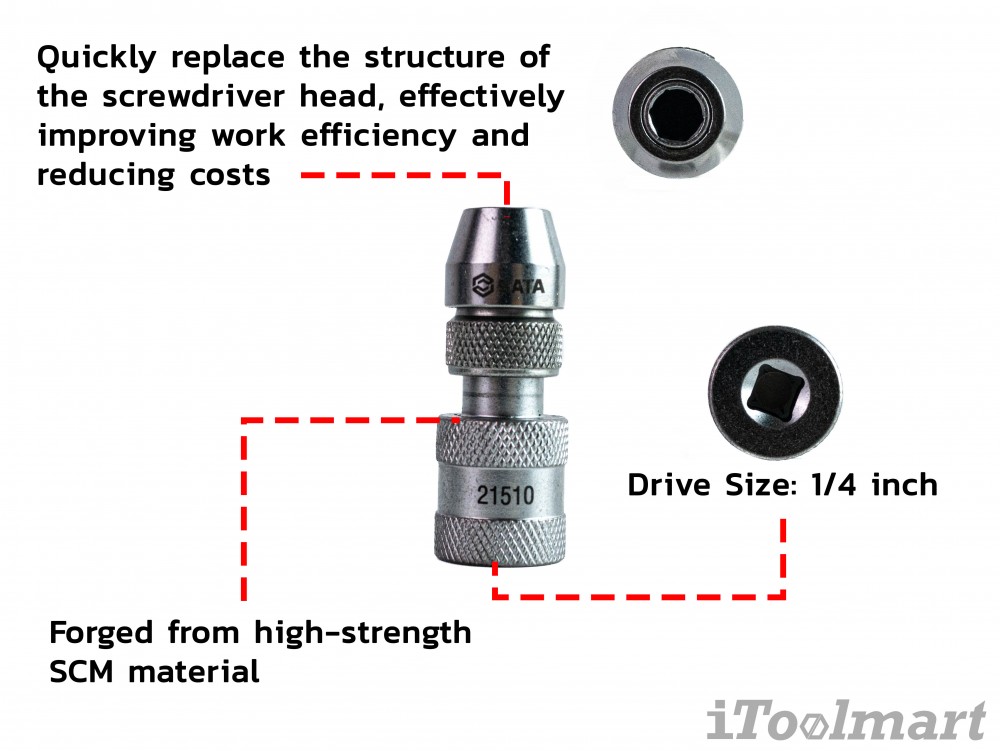 ข้อต่อจับดอกสวมเร็ว 1/4 นิ้ว SATA 21510 ขนาด 50 mm