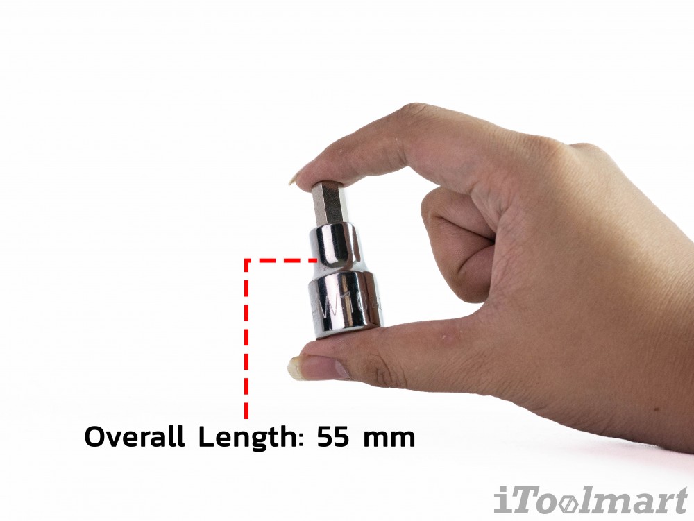 ลูกบล็อกเดือยโผล่ หกเหลี่ยม 1/2 นิ้ว SATA 24206 ขนาด 10x50 mm
