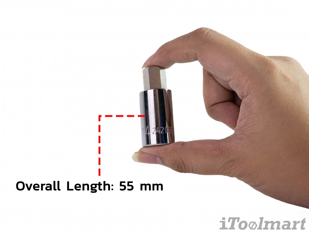ลูกบล็อกเดือยโผล่ หกเหลี่ยม 1/2 นิ้ว SATA 24208 ขนาด 14x50 mm