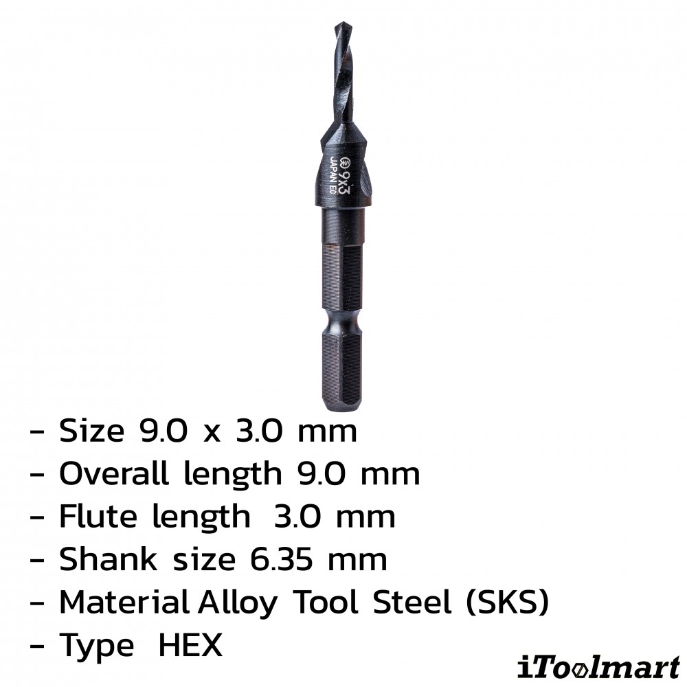 ดอกสว่านเจาะนำ เตเปอร์ ONISHI MS 9 3 ขนาด 9 0x3 0 ก้าน Hex