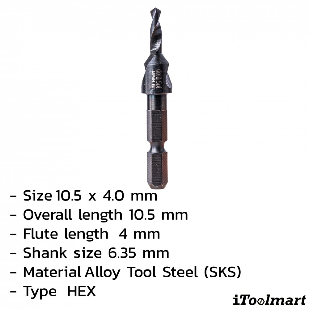 ดอกสว่านเจาะนำ เตเปอร์ ONISHI MS 10 5 4 ขนาด 10 5x4 0 ก้าน Hex