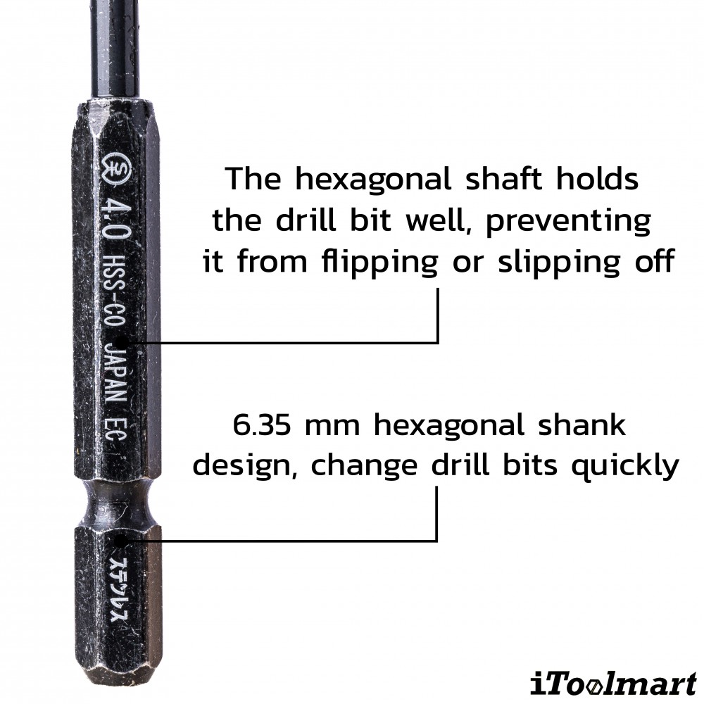 ดอกสว่านเจาะสแตนเลส อย่างดี ONISHI NO 26 ขนาด 4 0 mm โคบอลต์ ก้าน HEX