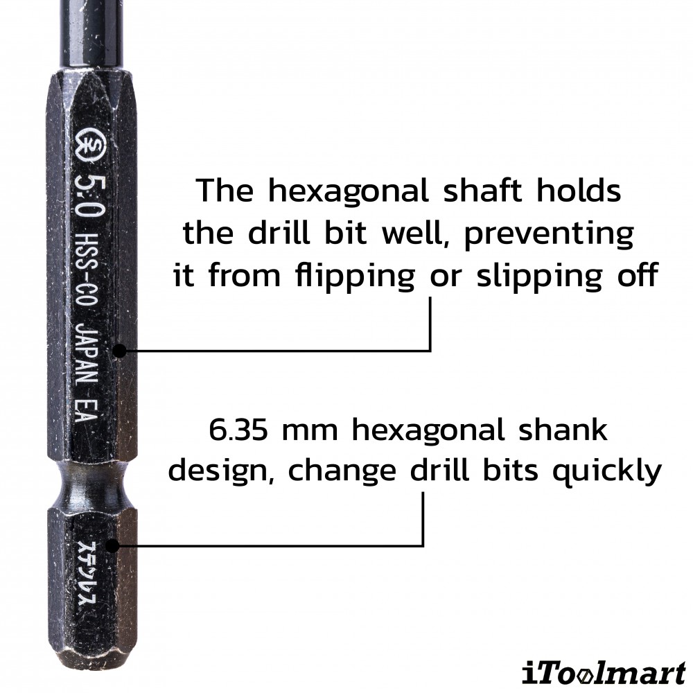 ดอกสว่านเจาะสแตนเลส อย่างดี ONISHI NO 26 ขนาด 5 0 mm โคบอลต์ ก้าน HEX