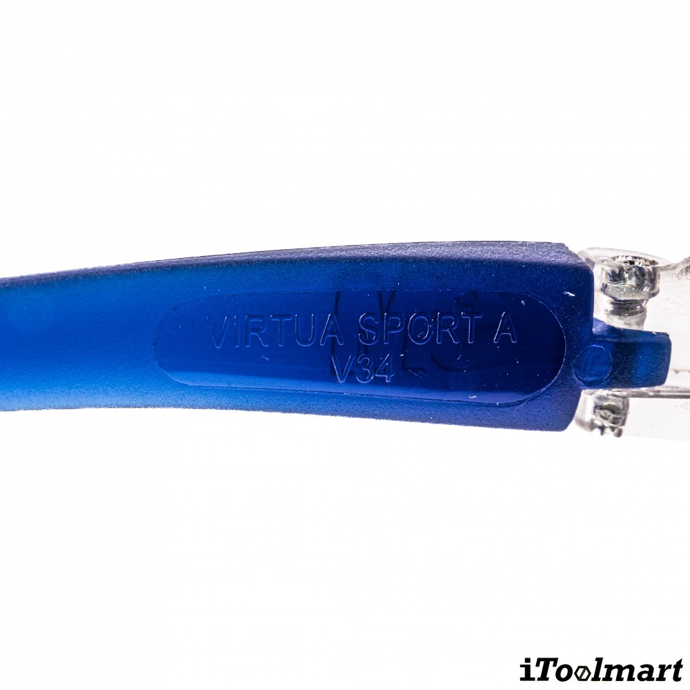 แว่นตานิรภัย เลนส์ใส ขาแว่นสีฟ้า 3M™ V34 Virtua Sport Asian Fit  7100135058 