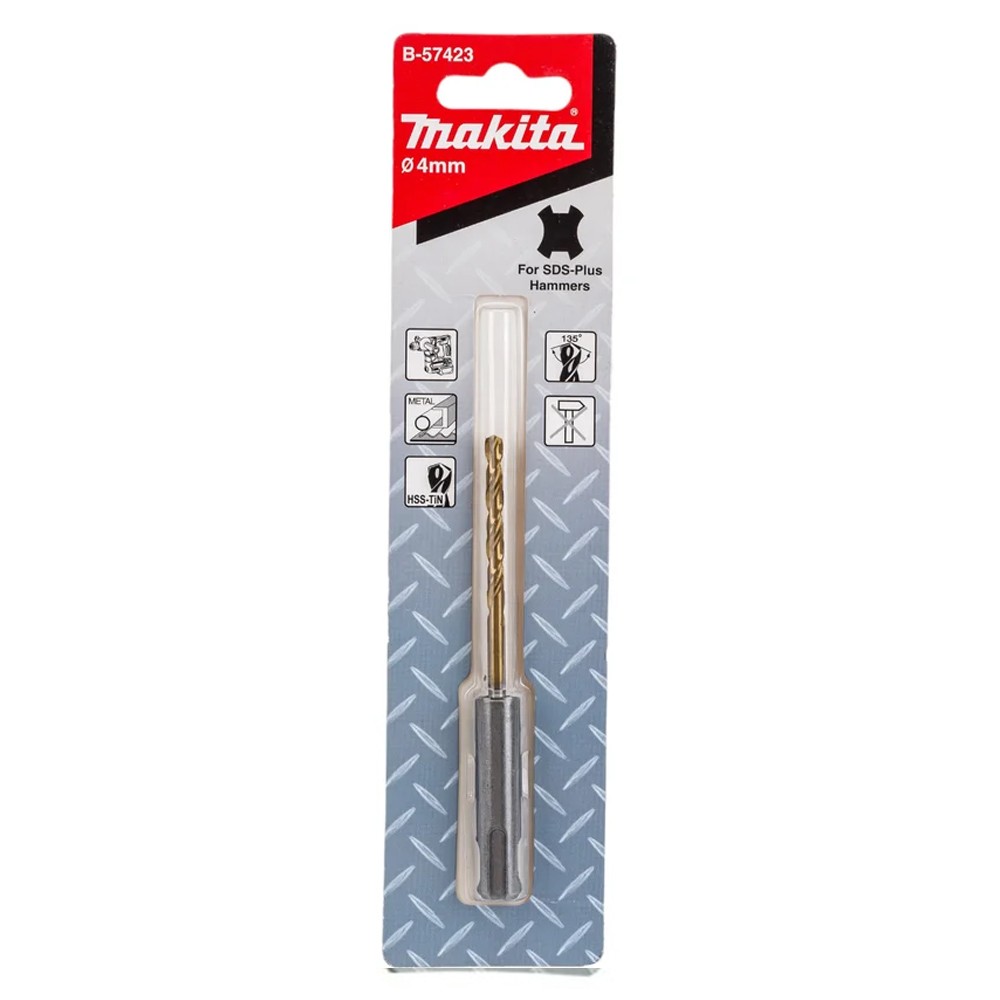 ดอกสว่านเหล็ก SDS Plus HSS TIN MAKITA B 57423 4x105 mm