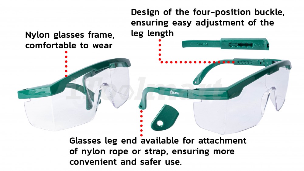 แว่นตาเซฟตี้นิรภัย เลนส์ใส SATA YF0101