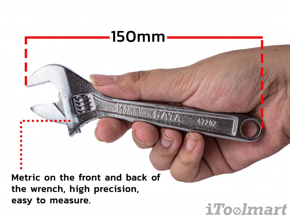 ประแจเลื่อน SATA 47202 ขนาด 6 นิ้ว ความยาว 150 มม 