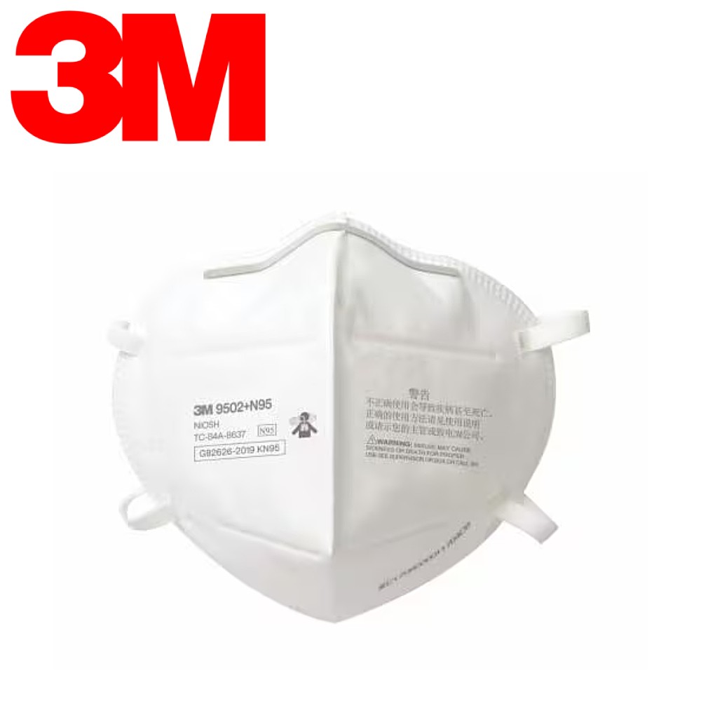 ผ้าปิดจมูก 3M™ 9502+ N95 ป้องกันฝุ่น แบบพับได้ สายคล้องศีรษะ
