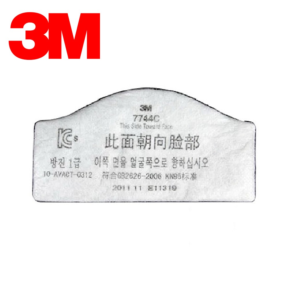 แผ่นกรองฝุ่น 3M 7744C ป้องกันฝุ่นละออง ควัน ฟูมโลหะ มาตรฐานการกรอง P2