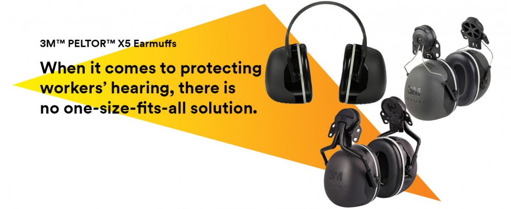 ที่ครอบหูลดเสียง แบบติดหมวกนิรภัย 3M X5P5E PELTOR™ Earmuffs ค่าการลดเสียง 31 เดซิเบล