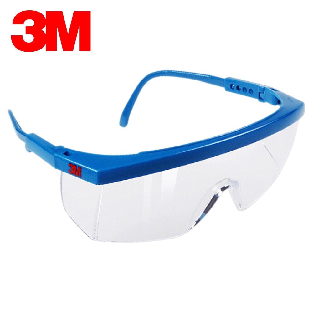 แว่นตานิรภัย 3M 1711 String Rays กรอบแว่นสีฟ้า เลนส์ใส