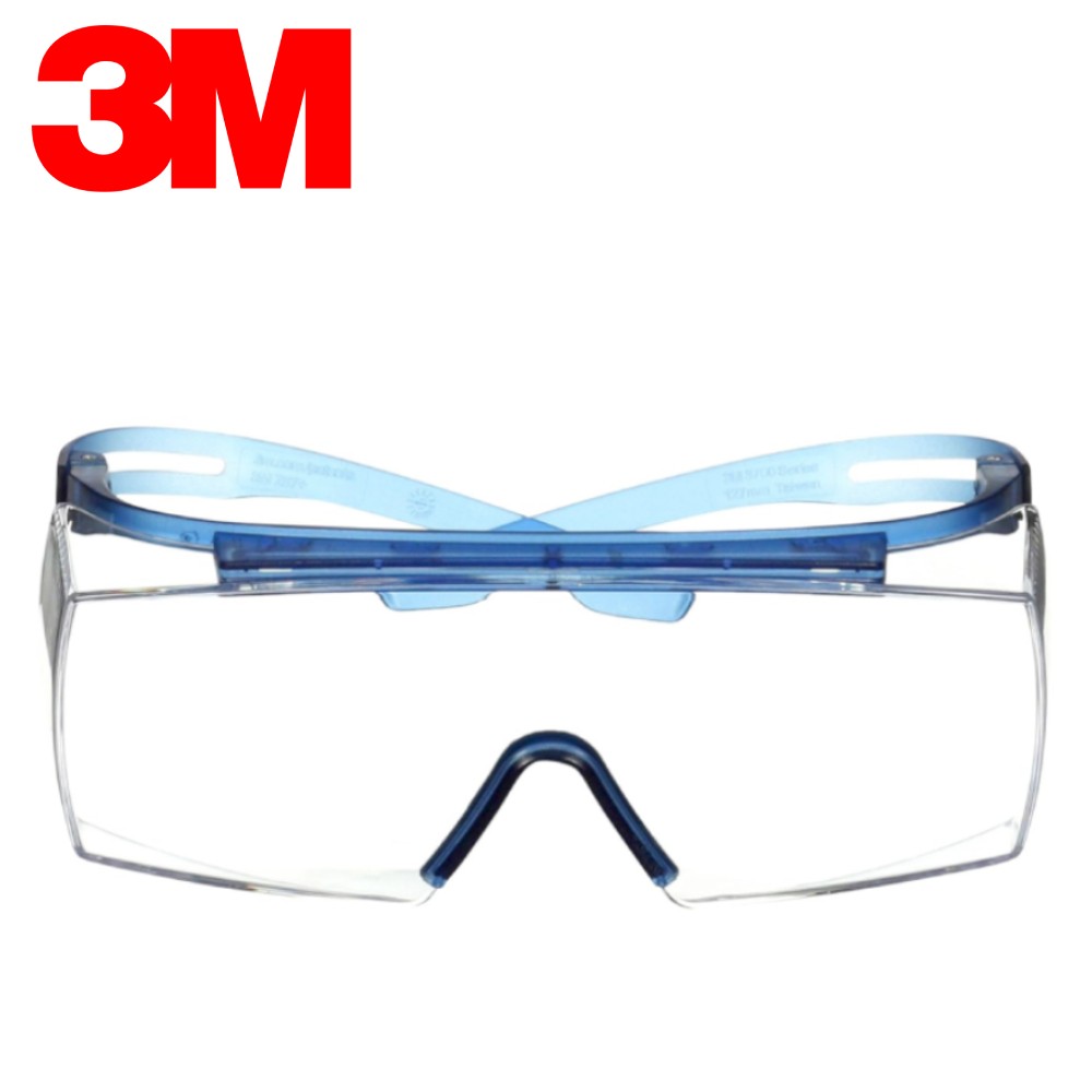 แว่นตานิรภัย 3M SecureFit™ SF3701ASGAF Scotchgard™ ขาแว่นสีน้ำเงิน เลนส์ใส OTG AF-AS