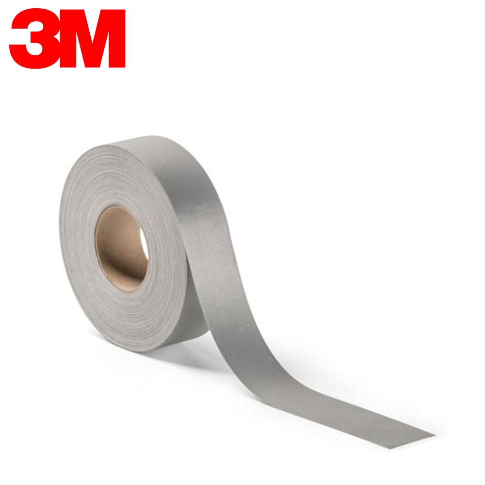 ผ้าสะท้อนแสง 3M 8912 Scotchlite™ Reflective Material Silver Fabric ขนาด 1 นิ้ว x 50 ม. สีเงิน (6 ม้วน)