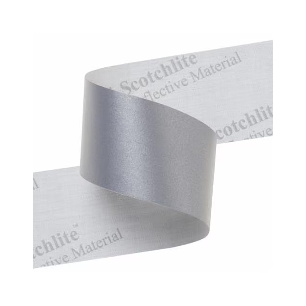 ผ้าสะท้อนแสง 3M 8912 Scotchlite™ Reflective Material Silver Fabric ขนาด 1 นิ้ว x 50 ม. สีเงิน (6 ม้วน)