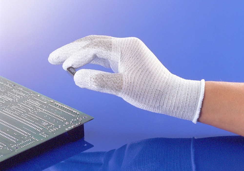 ถุงมือ ป้องกันไฟฟ้าสถิต SHOWA GLOVES A0170 Palm Coat Antistatic Line Palm Gloves ไซส์ S