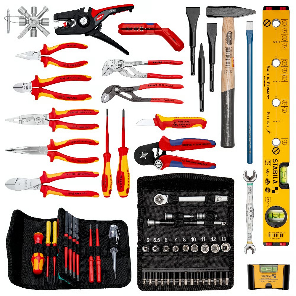 ชุดเครื่องมือช่างไฟฟ้า KNIPEX 00 21 41 Tool Case BIG Twin Move Electric 63 ชิ้น