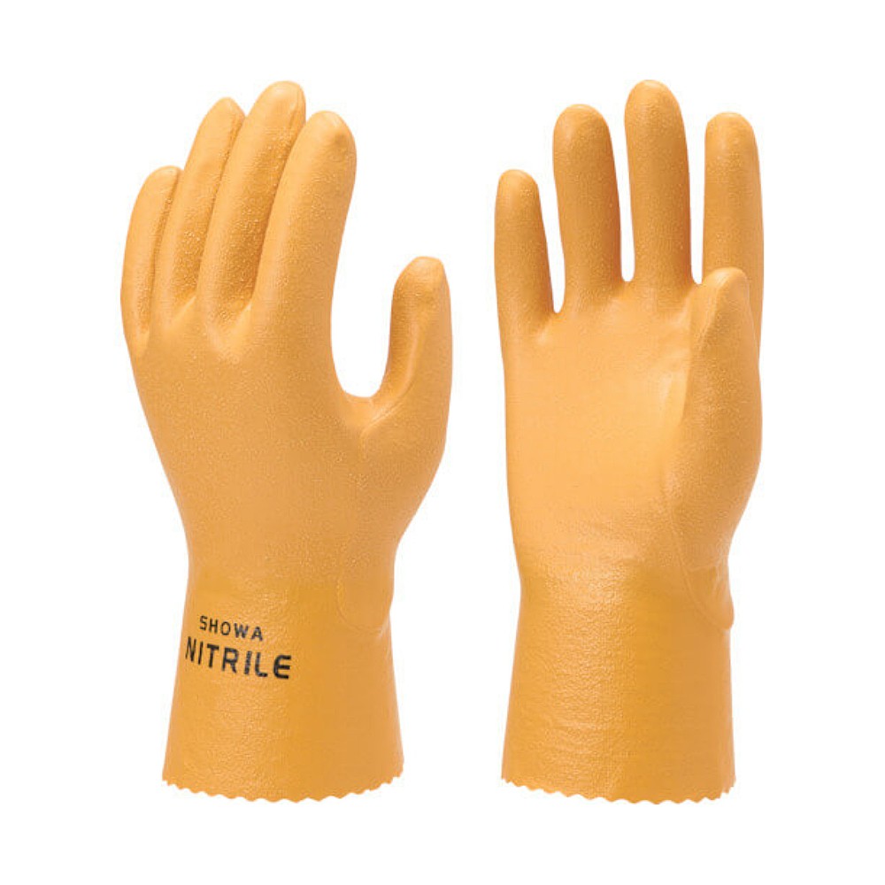 ถุงมือไนไตรล์ SHOWA GLOVES NO770 Nitrile rubber gloves สำหรับงานประมง สีเหลือง Size M