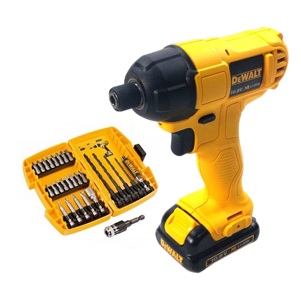 ไขควงกระแทกไร้สาย DEWALT DCF805D2A-B1 12Vmax พร้อมแบตเตอรี่ 2.0 Ah แถมชุดดอกสว่านก้านหกเหลี่ยม