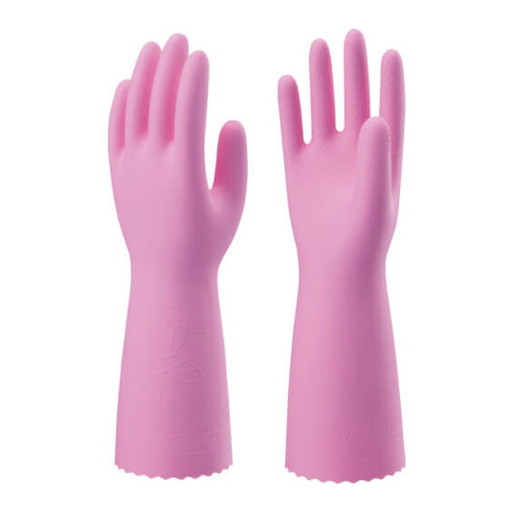 ถุงมือไวนิล SHOWA GLOVES NO132 PVC Thick Gloves Vinytop สีชมพู Size M