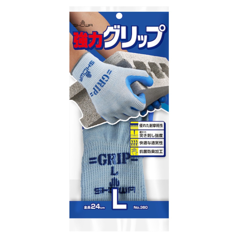 ถุงมือไนไตรล์ SHOWA GLOVES NO360 Nitrile Back-opened Gloves Strong Grip ไซส์ L