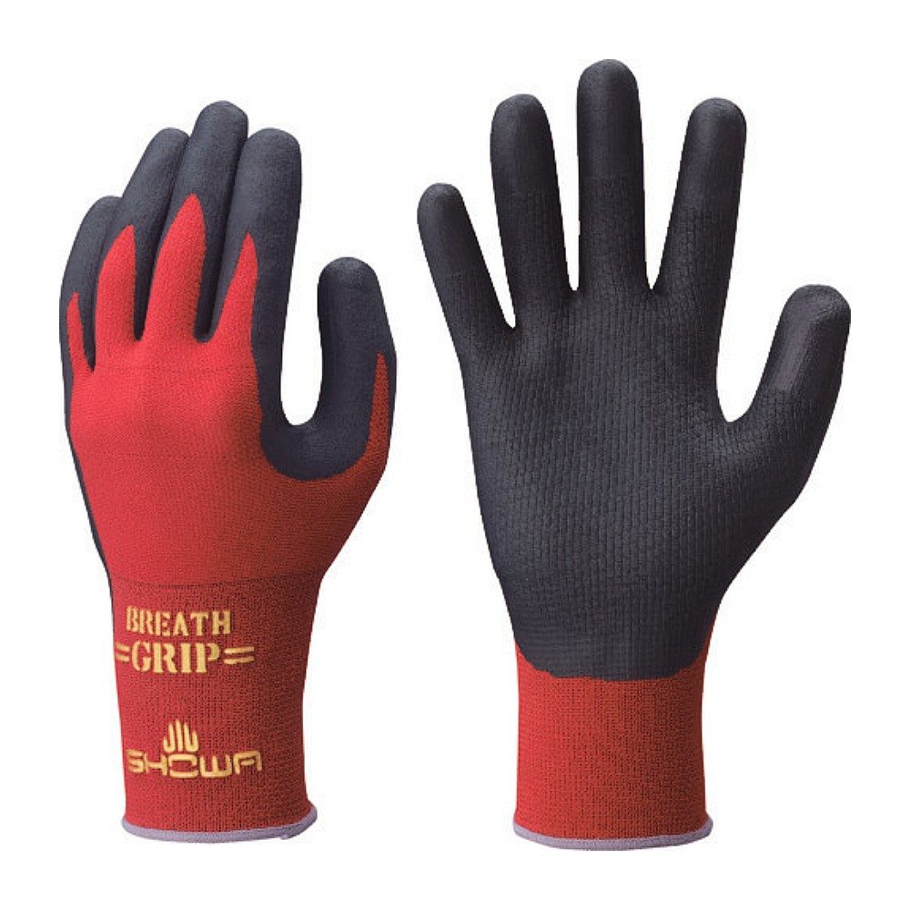 ถุงมือไนไตรล์ SHOWA GLOVES NO380R Breath Grip Type R แดง ไซส์ S