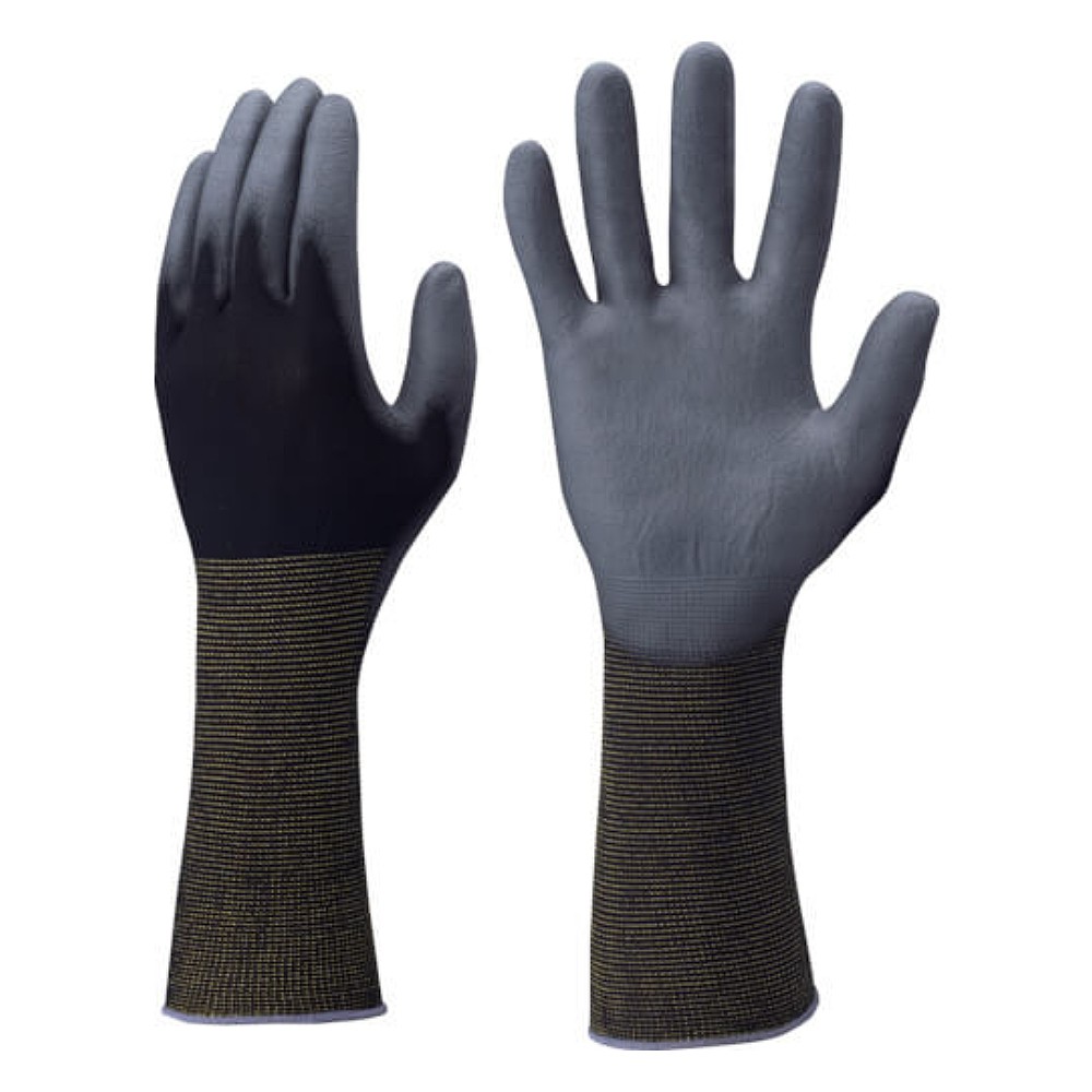 ถุงมือยูรีเทน SHOWA GLOVES NO262 Pittari Senuki Cuff Cover สีดำ ไม่มีซับใน Size S