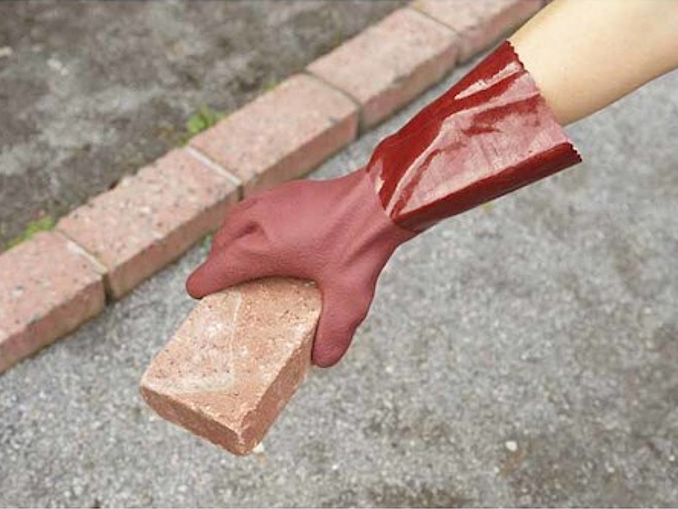 ถุงมือ SHOWA GLOVES NO421 PVC Gloves Vinylove Long Type สีน้ำตาล ไซส์ M