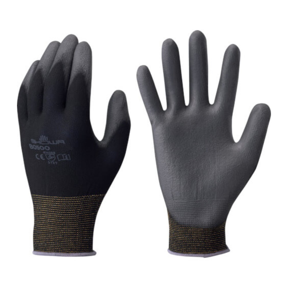 ถุงมือยูรีเทน SHOWA GLOVES Unlined B0500 Palm Fit Gloves สีดำ Size M