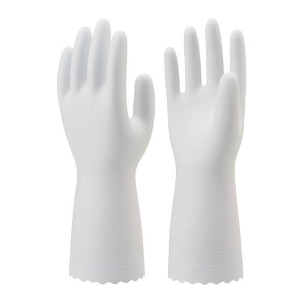 ถุงมือยาง SHOWA GLOVES NO130 PVC Thin Gloves Vinytop สีขาว Size S